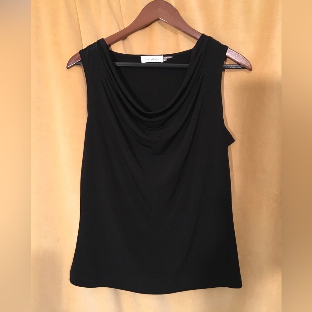 EUC. Black Calvin Klein Cowl Neck top. Size M.